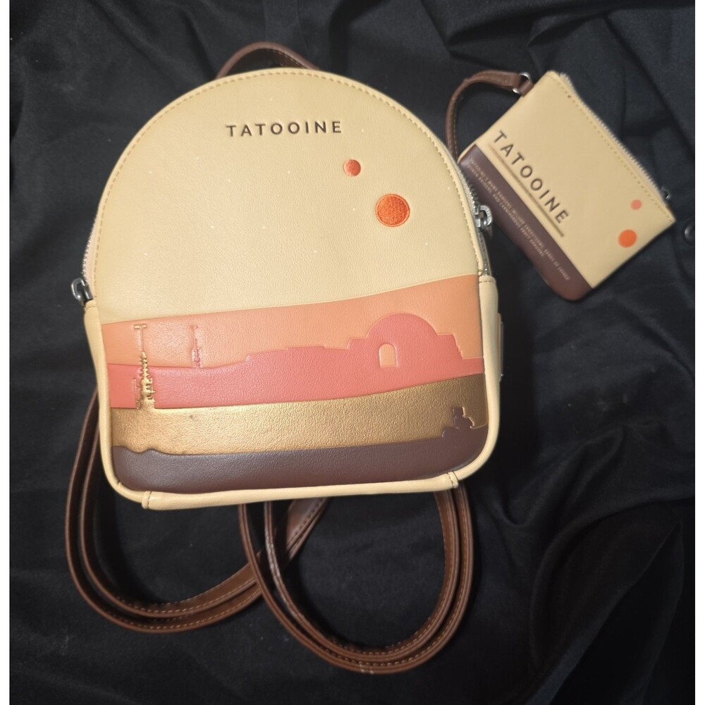 NWOT loungefly Disney Star wars tatooine Mini Backpack w/ change purse!